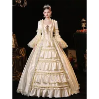 costumes rétro champagne robe vintage costume marie antoinette femme robe de bal mascarade rétro robe de soirée médiévale