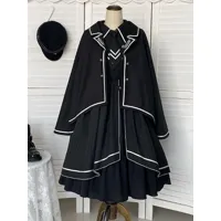 cape lolita costume uniforme militaire lolita noir
