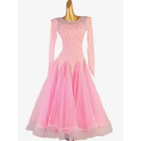 costumes de danse de salon robe tunique sexy en lycra et élasthanne pour femme rose robe de danse