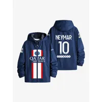 veste à capuche psg numéro 10 neymar jr homme bleu avec flocage zipper adulte