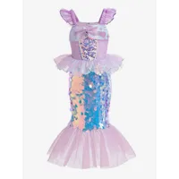 cosplay sirène costumes enfants robe de soirée pailletée halloween rose jupe top short 3 pièces déguisement