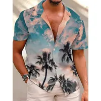 chemise décontractée pour hommes chemises imprimées bleu ciel clair vacances hommes