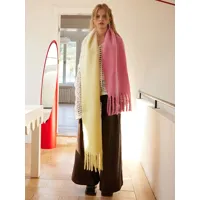 écharpe en laine longue décontractée à franges bicolores hiver femmes