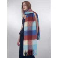 écharpe en laine longue femmes franges à carreaux accessoires chauds d'hiver