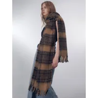 écharpe longue en laine à carreaux frange accessoires chauds d'hiver