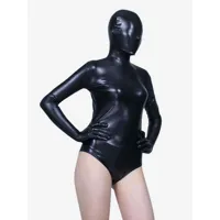 collant de catwoman noir d'éclat métallique déguisements halloween