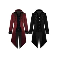 manteau opéra noir vintage smoking brodé rétro costumes pour homme déguisements halloween