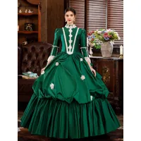 costumes rétro verts opéra femmes robe de style européen marie-antoinette robe de bal de mascarade