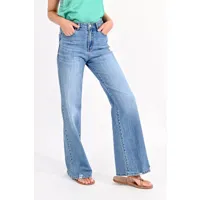 jeans large à taille haute