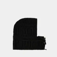 bonnet stitch hood - lemaire - laine - noir