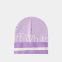 bonnet logo pixel - off white - laine - violet/blanc