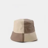 chapeau bob en cuir synthétique blanc/multi