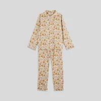 pyjama long motifs fleurs en twill de coton bio