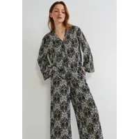 pyjama col v et pantalon large, certifié ecovero