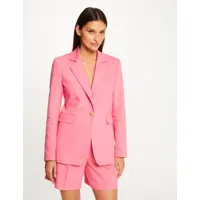 veste tailleur cintrée boutonnée rose femme