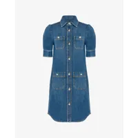 robe en denim ring jeweled buttons