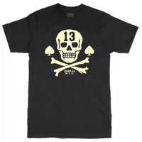 lucky 13 pirate skull short sleeve t-shirt noir 2xl homme