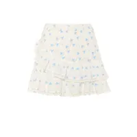 loveshackfancy mini-jupe emma en coton