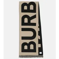 burberry écharpe en laine à logo