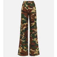 alessandra rich pantalon cargo en coton à motif camouflage