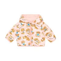 moschino kids bébé – veste doudoune à capuche imprimée en coton