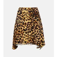 stella mccartney mini-jupe à motif léopard