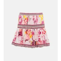 camilla mini-jupe en soie à fleurs