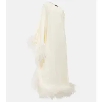 taller marmo robe longue ubud asymétrique à plumes