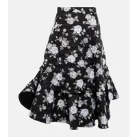 noir kei ninomiya jupe midi matelassée à fleurs