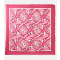 valentino foulard mini bandana en cachemire et soie