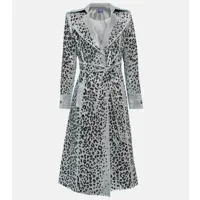 miss sohee trench-coat à motif léopard