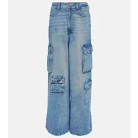 the frankie shop pantalon cargo hailey à taille haute en jean