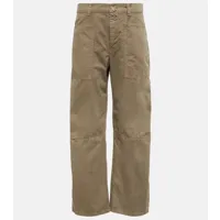 velvet pantalon brylie à taille basse en coton