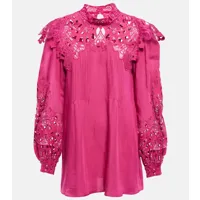 costarellos blouse mika à broderies anglaises