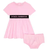 dolce&gabbana kids bébé – ensemble robe et culotte bloomer en coton mélangé
