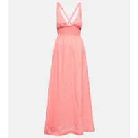 heidi klein robe longue rosa polyantha en lin