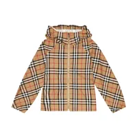 burberry kids veste à capuche vintage check en coton