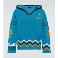 alanui sweat-shirt à capuche nautical en laine vierge