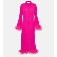 valentino robe chemise en cady couture à plumes