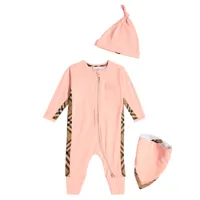 burberry kids bébé – set combi-pantalon, bonnet et bavoir