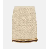 tory burch mini-jupe en crochet de coton mélangé