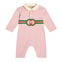 gucci kids bébé – grenouillère interlocking g en coton