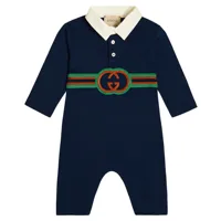 gucci kids bébé – combi-pantalon interlocking g en coton