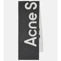 acne studios écharpe toronty en laine mélangée à logo