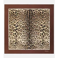 dolce&gabbana foulard en soie à motif léopard