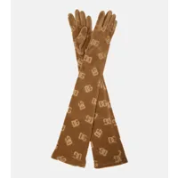 dolce&gabbana gants brodés en coton à logo