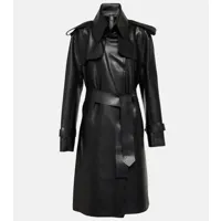 norma kamali trench-coat en cuir synthétique