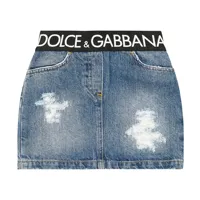 dolce&gabbana kids jupe en jean à logo