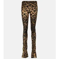 blumarine legging à motif léopard