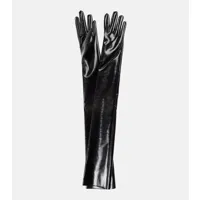 norma kamali gants en cuir synthétique verni